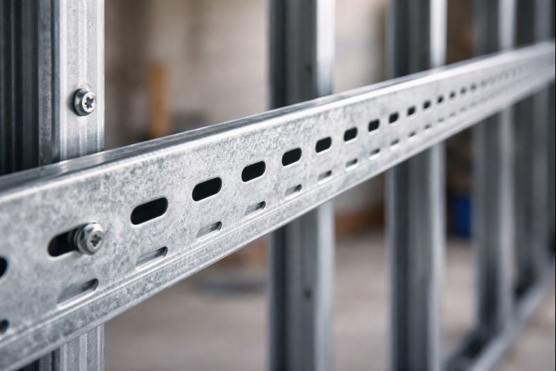 Пример узла: профиль + уголок + болт/гайка (регулировка по перфорации)